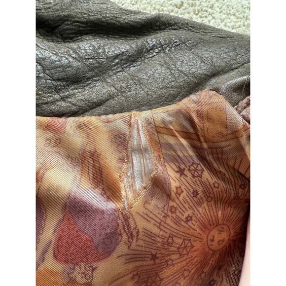 Vintage Phase 3 Genuine Leather Snap Button Oversized Jacket Brown Mens XL - Picture 9 of 15